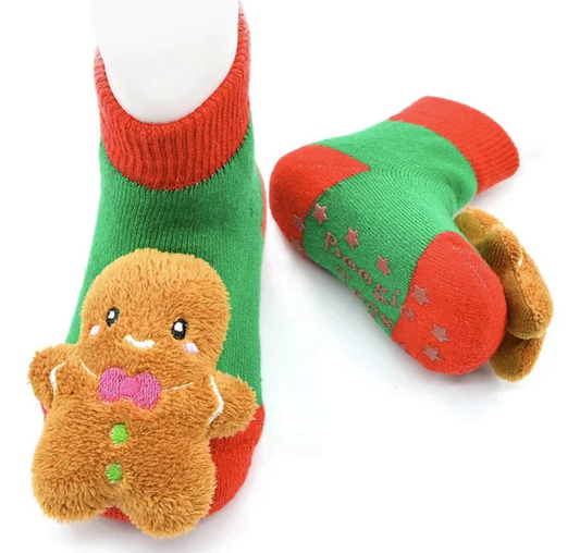 Gingerbread Baby Rattle Socks