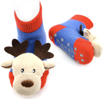 Reindeer Baby Rattle Socks