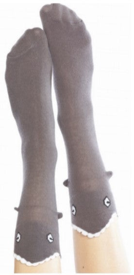 Shark Bite Grey 3D Women's Socks